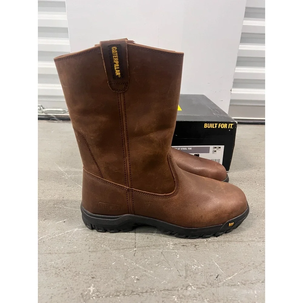 Caterpillar‎ Drawbar P91155 Mens US 11W Brown Leather EH SR Steel Toe Work Boots